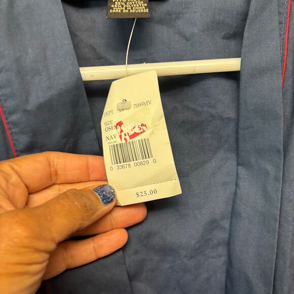 Vintage Cambridge Classics Robe Deadstock Navy Blue Kimono Lounge Missing Belt - Picture 6 of 11